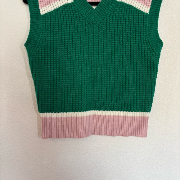 Marni Uniqlo V-Neck Sweater Vest Green Pink - Picture 3 of 6